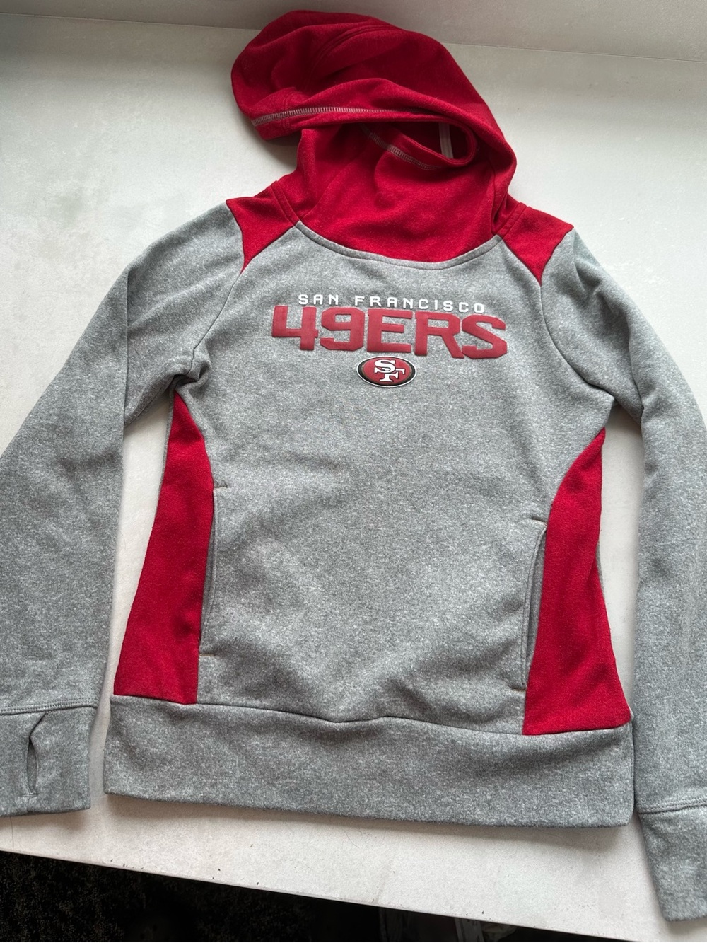 NFL San Francisco 49ers Hoodie Sweatshirt Red Gray Girls Boys Football Small S